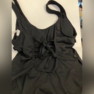 Shade & shore black swimsuit size small with buttons on the side- tie back